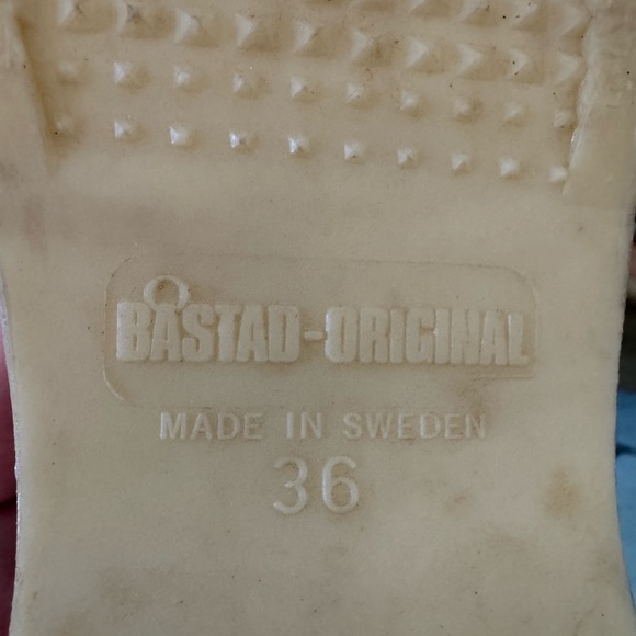 Bastad Original EU 36 Wrght Clog Made in Sweden Black Woven leather wood sole - Picture 14 of 16